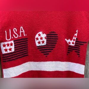 Vintage Work In Progress By Gladys Bagley USA Themed Sweater Size Medium Tall